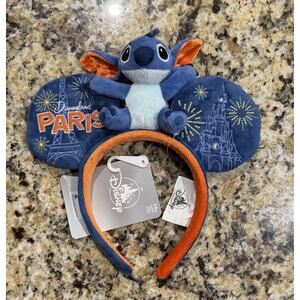 NEW Disney Parks Disneyland Paris Stitch Plush Minnie Ears Headband
